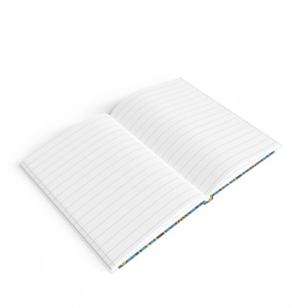Blue & Ghana Gold Elegance Lined Journal – African Print Journal, Recipe Keeper, Culinary Reflection Book, Handmade Notebook, Unique Gift for Chefs & Creatives - Image 4