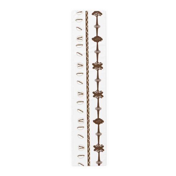 Nkwa Ba – “The Root of Wealth” Table Runner | Afrocentric Wellness Decor by Chef Nataki, Baobab & Cowrie Print, Cultural Dining Textile for Holistic Living - Image 13