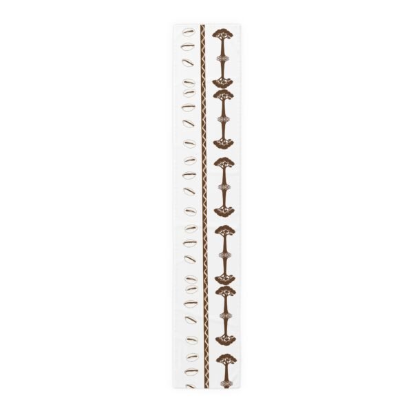 Nkwa Ba – “The Root of Wealth” Table Runner | Afrocentric Wellness Decor by Chef Nataki, Baobab & Cowrie Print, Cultural Dining Textile for Holistic Living - Image 5