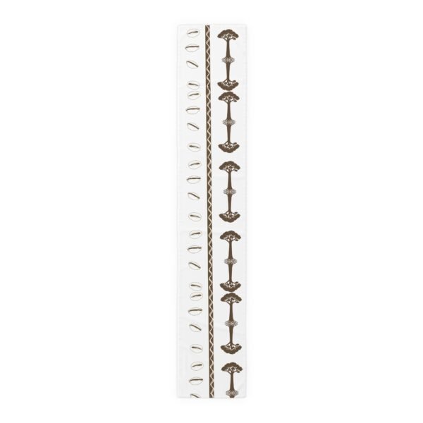 Nkwa Ba – “The Root of Wealth” Table Runner | Afrocentric Wellness Decor by Chef Nataki, Baobab & Cowrie Print, Cultural Dining Textile for Holistic Living - Image 2