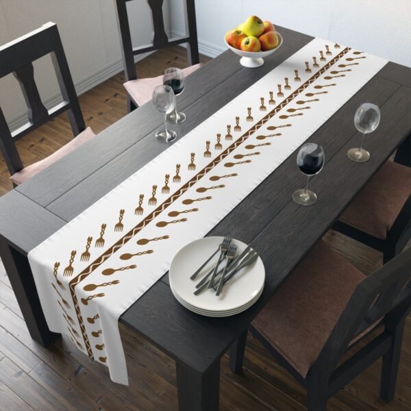 Tena Ase – “Pan-Afrikan Fam, Let’s Eat!” Table Runner | Afrocentric Dining Decor by Chef Nataki, Cultural Centerpiece, Unity Through Food and Design - Image 8