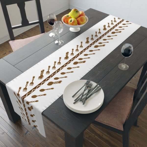Tena Ase – “Pan-Afrikan Fam, Let’s Eat!” Table Runner | Afrocentric Dining Decor by Chef Nataki, Cultural Centerpiece, Unity Through Food and Design - Image 16