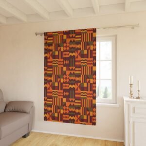 Nsoromma Akwantuo Star Traveler’s Path Curtains – African Kente-Inspired Home Decor
