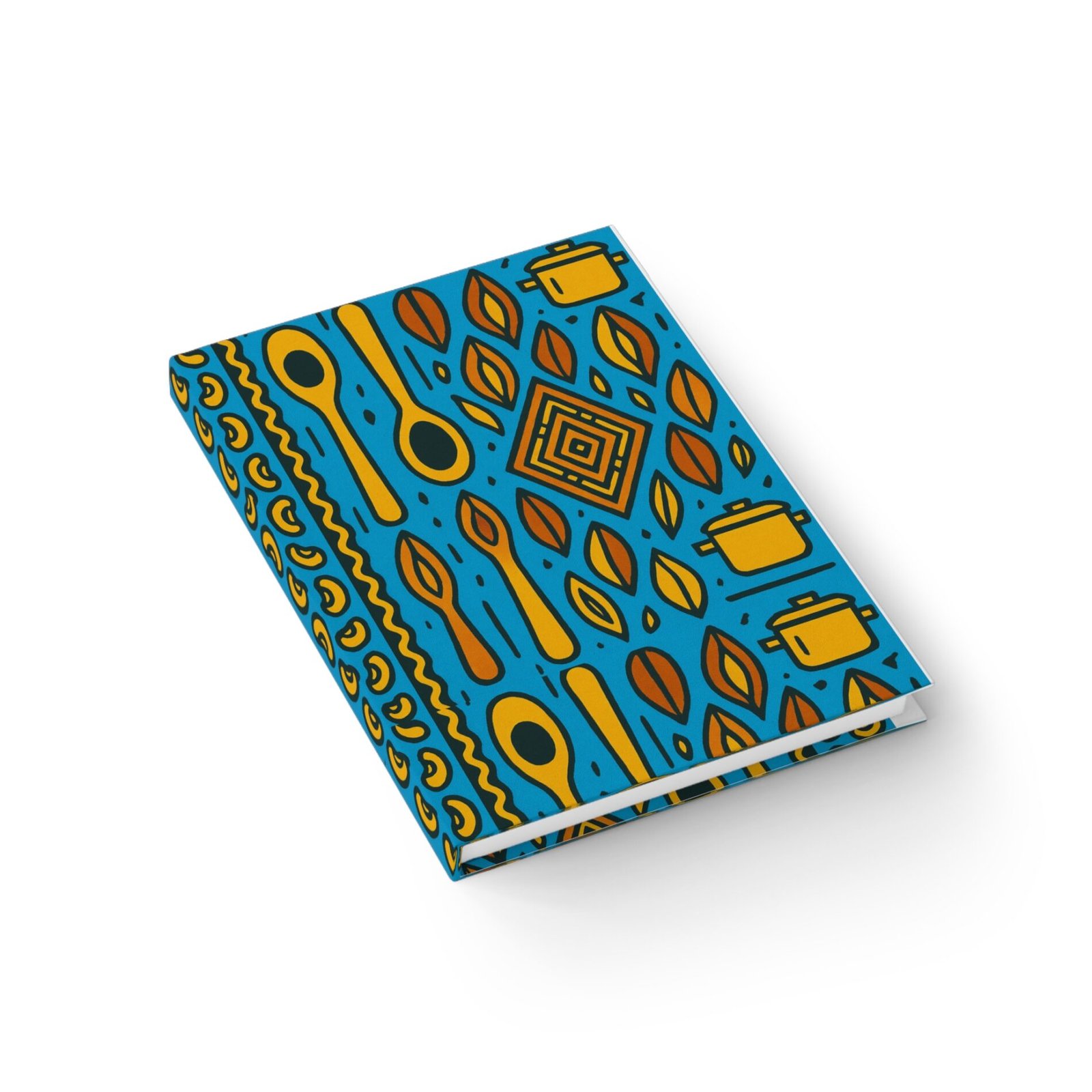 Blue & Ghana Gold Elegance Lined Journal – African Print Journal, Recipe Keeper, Culinary Reflection Book, Handmade Notebook, Unique Gift for Chefs & Creatives - Image 3