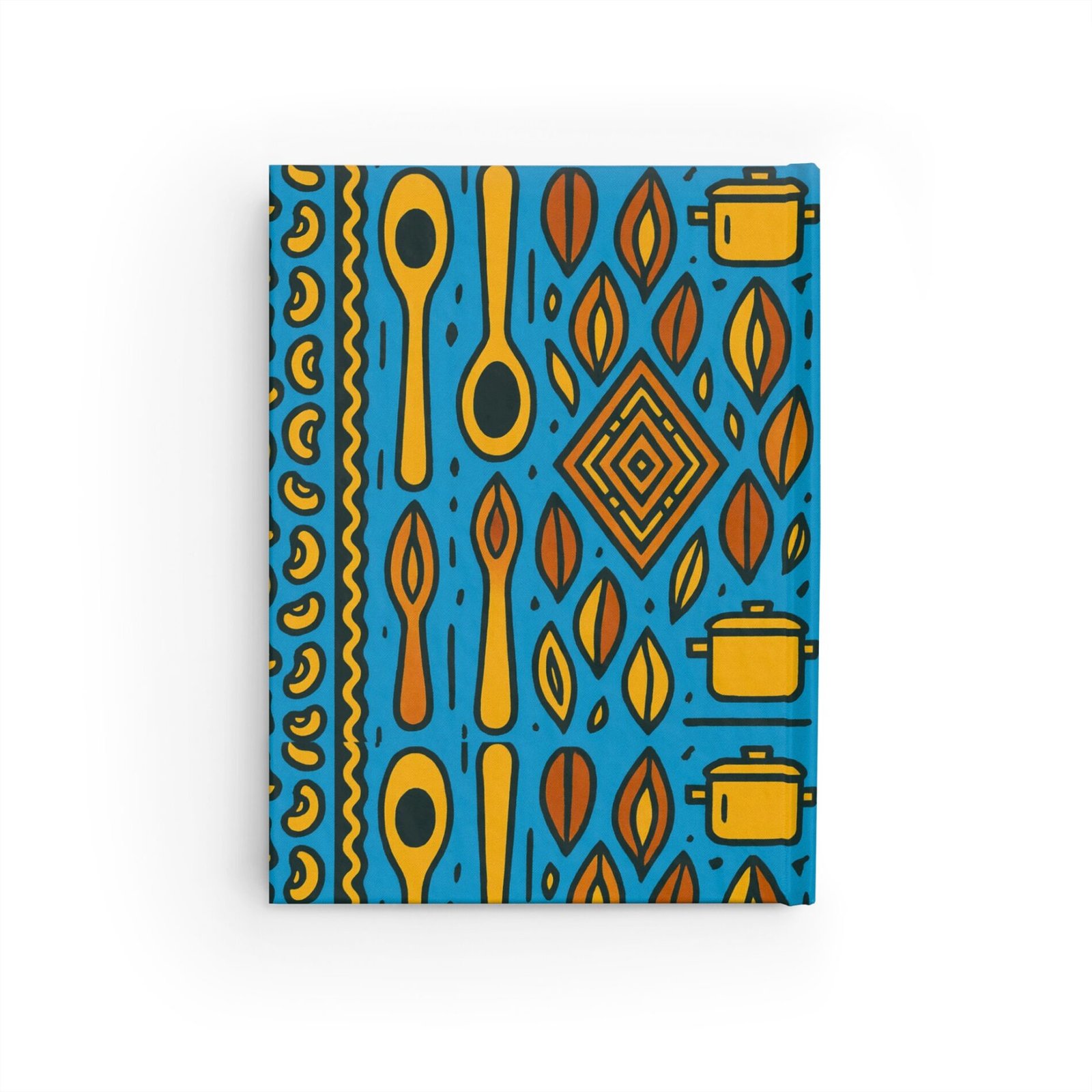 Blue & Ghana Gold Elegance Lined Journal – African Print Journal, Recipe Keeper, Culinary Reflection Book, Handmade Notebook, Unique Gift for Chefs & Creatives - Image 2