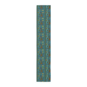 Blue & Ghana Gold Elegance Table Runner – Kente-Inspired Afrocentric Dining Accent, Cultural Table Decor, Functional Home Statement Piece