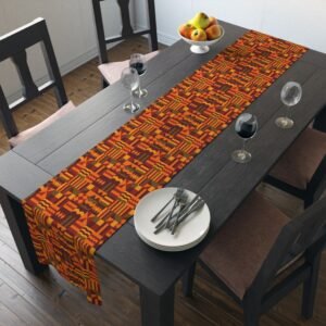 Nsoromma Akwantuo Star Traveler’s Journey Stylish Kente-Inspired Table Runner for Elegant Settings, Parties, and Gatherings
