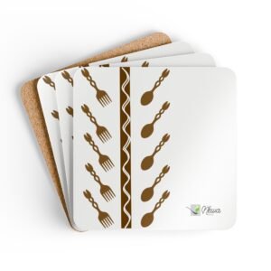 Tena Ase Global Pan-African Table Coaster Set by Chef Nataki – Afro-Chic Drink Coasters, Eco-Friendly Home Decor, Housewarming Gift, Modern Tableware