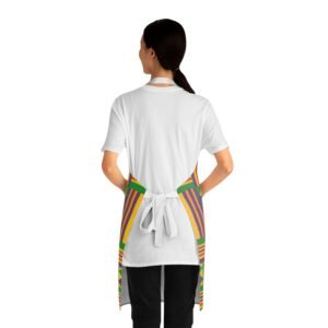 Chef Ama’s Ntonto Nkabom Unity Apron – Kente-Inspired Cultural Cooking Wear, Afrocentric Kitchen Gift, Symbolic Apron for Home Chefs & Hosts