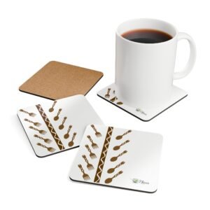 Tena Ase Global Pan-African Table Coaster Set by Chef Nataki – Afro-Chic Drink Coasters, Eco-Friendly Home Decor, Housewarming Gift, Modern Tableware